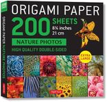 Origami Paper 200 sheets Nature Photos 8 1/4" (21 cm): High Quality Double-Sided Origami Sheets Printed with 12 Photographs (Instructions for 6 Projects Included)