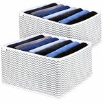 Unique Impression Set of 2 Large Wardrobe Storage Organiser For Jeans, Jumpers, Shirts, Sweaters, Trousers, Pants, Leggings, Joggers - Wardrobe Clothes Organiser Solution - Closet Clothes Storage