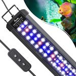 Pawfly 26W Aquarium LED Light for 36 to 48 Inch Fish Tanks Extendable Fish Tank Light with Full Spectrum Brilliant White Blue Red Lights with Daytime & Night Modes and Adjustable Brightness