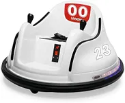 Kidzone 6V Electric Ride On Bumper Car for Kids & Toddlers 1.5-6 Years Old, DIY Sticker Baby Bumping Toy Gifts W/Remote Control, LED Lights & 360 Degree Spin, ASTM Certified