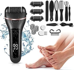 Konquer TimeS 13-in-1 Professional Pedicure Tools Foot Care Kit Electric Foot File Callus Remover, Rechargeable with LCD Display, 1200mAh Battery, USB Charging, PX7 Whole Body Waterproof