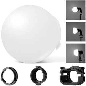 NEEWER CRS6 Diffusion Dome con 3 Anillos Adaptadores, Compatible con Godox V1 NEEWER Z1 Z2 Flash de Cabeza Redonda y Speedlite Cuadrado Z760, NEEWER Mount Difusor para Luz de Video MS60B MS60C MS150B