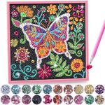 Girls Gifts 8-12 Years Old, Diamond Art Toys for Girls 7-10 Kids Crafts for 5 6 7 8 9 10 Year Old Girls Birthday Present Age 5-11 Mosaic Kit for Boys Teen Art Supplies for Kids with Frame Home Decor