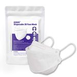 KEGIS Disposable 3D White Face Mask (10PCS) Elastic ear loop with adjustable nose bridge. Zip lock package (White)