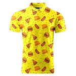 Funny Golf Shirts for Men,Mens Hawaiian Shirts Short Sleeve Novelty Crazy Golf Shirts, Food Pattern, 3X-Large