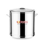 Rudra Stainless Steel Toll Boy Big | Stainless Steel Traditional, Hot Pot Puff Insulated Hot & Cold | Container Casserole with Side Handles | Silver (60 litres)