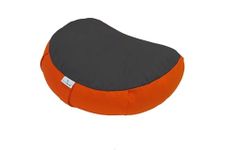 NutriBuck® Buckwheat ZAFU Meditation Cushion Filled with Buckwheat Hulls (Crescent - Orange & Grey)