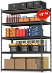 WORKPRO 4000LBS Storage Shelves, 5-Tier Metal Shelving Unit, Adjustable Garage Shelving with Particle Board, Heavy Duty Storage Rack for Garage, Kitchen, Basement, Warehouse, Black, 72"H x 36"W x 18"D