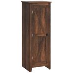 HOMCOM 48" Kitchen Pantry Cabinet, Farmhouse Storage Cabinet with Barn Door and Adjustable Shelves, Brown Wood Grain