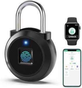 Fingerprint Lock, Dhiedas Gym Locker Lock with Fingerprint Bluetooth APP, Biometric Fingerprint Padlock with Keyless, Waterproof Smart Padlock for Locker School Suitcase Cabinet Storage