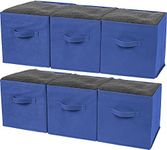 Greenco Foldable Storage Cubes, 6 pcs (Royal Blue)| Closet Organizer Storage Basket/Box/Bin/Shelf | Cube Storage Organizer | Collapsible Storage Bins Boxes | Non-woven Cloth Fabric Bin Drawers/Baskets