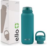 Ello Cooper 32oz Stainless Steel Water Bottle with 2 Lids Chug and Straw | Leak Proof | Double Walled and Vacuum Insulated | Built in Carry Loop | Dishwasher Safe | Antigua