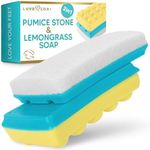 Foot Scrubber - 2 in 1 Pumice Stone & Soap for Feet - Foot Care & Pedicure Kit - Stocking Stuffers for Women, Adults