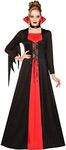 Amscan Women's Halloween Classic Vampire Fancy Dress Costume, Size 10-12 Black/Red