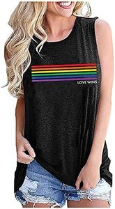 Love Wins Gay Pride Tank Tops Women Gay Rainbow Graphic Tanks LGBT Equality Funny Sleeveless T Shirts Vest Lesbian Gift, Grey, X-Large