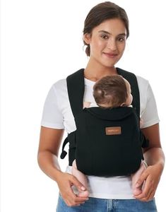 Momcozy Marsupio per neonati dalla nascita, ergonomico con supporto per il collo, leggero e sicuro (3-11 kg), nero