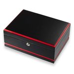 Visol Cigar Humidor, 75 Cigars, Hydra Black and Red