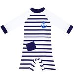 upandfast Baby Boy/Girl Swimsuit with Snap Bottom UPF 50+ Sun Protection(Sky Anchor,3-6 Months)