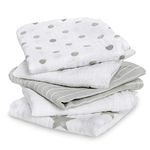 aden + anais essentials 100% Cotton Muslin Musy Squares, Multi-use Baby Cloths for Girls & Boys, 60x60cm, Ideal Newborn & Infant Nursing Set, Perfect Shower Gifts, 5 Pack, dusty