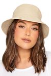 CLOTHERA Summer Brim Floppy Straw Beach Hats for Women (Bucket Style Beige)