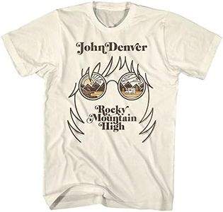 American Classics John Denver Rocky Mountain High Landscape Mens Short Sleeve Folk Vintage Style Graphic T-Shirt - Natural, X-Large