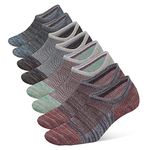 Closemate 8 Pairs Mens No Show Socks Low Cut Invisible Cotton Casual Trainer Socks with Non-Slip Grip (2Cyan2Red2Green2Brown, 9-12)