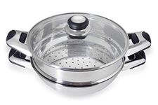 Pristine Stainless Steel Tri Ply Induction Base Multipurpose Kadai and Steamer with Glass Lid | 1 Kadai, 1 Steamer Basket, 1 Glass lid (22cm, Silver)