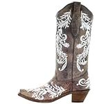 Corral Ld Brown/White Embroidery- G