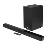 JBL Cinema SB190 2.1 Channel Soundbar with Virtual Dolby Atmos and Wireless 6.5" Subwoofer, Black