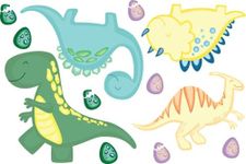 Dinosaur Wall Décor for Kids Bedrooms – Cute Dinosaurs & Dinosaur Eggs Wall Decals – Made in USA – (Dinosaur, Small)