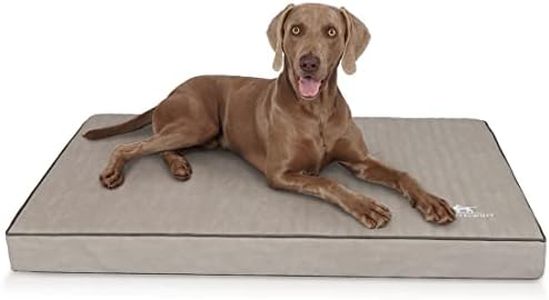 Knuffelwuff Palomino Tapis orthopédique pour Chien, en Cuir synthétique matelassé au Laser - L 80 x 60 cm - Gris - Dessous antidérapant - Facile à Nettoyer - pour Chiens de Grande, Moyenne et Petite