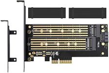 Dual M.2 PCIE Adapter for SATA or PCIE NVMe SSD with Advanced Heat Sink Solution,M.2 SSD NVME (m Key) and SATA (b Key) 22110 2280 2260 2242 2230 to PCI-e x 4 Host Controller Expansion Card