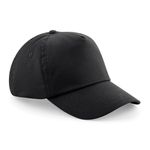 HiFEN® Unisex Kids 5 Panel Pre-Curved Plain Adjustable Baseball Cap Black