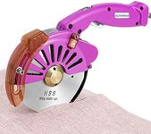 BAOSHISHAN Electric Fabric Rotary Cutter Heavy Duty Speed Adjustable Fabric Scissors Round Blade Cutting Machine for Multilayer Fabric Leather Cloth Carpet (100mm Plug-in Purple)