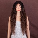 Style Icon Wig 28 inches Lace Front Wigs for Women Curly Synthetic Wig 5 inches Middle Parting Pre Plucked Hairline with Baby Hair (TT6/33)