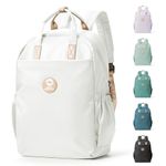 HYC00 School Backpack Womens Casual Daypack Backpack for School Waterproof School Bags for Girls Teenager Rucksack College Backpack High School Backpack Bookbag Fit 14 Inch Laptop Rucksack,White