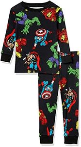 Amazon Essentials Marvel Boys' Flannel Pyjama Sleep Sets, Marvel Avengers - Baby and Kids, 8 Years