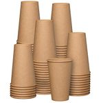 [100 Count] 16 oz. Kraft Paper Hot Coffee Cups- Unbleached