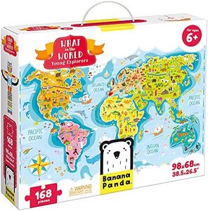 Banana Panda - What in The World Young Explorers - Jigsaw Puzzle and Learning Activity for Kids Ages 6 Years and Up,Multicolor