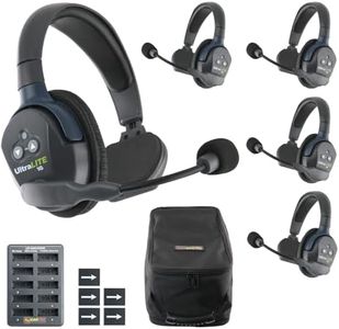 Eartec UL5S Ultralite-HD 5-Person Full Duplex Wireless Intercom Headset Communication System, Single Ear Headsets, Up to 1000ft Range, U.S. Company