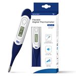 Digital Thermometer with Flexible Tip for Adults Kids and Baby, Fast Accurate Medical Oral and Underarm Thermometer Rectal Thermometer