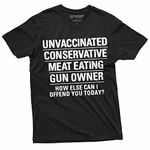 Men's Funny Anti Liberalism T-Shirt Gun Owner unvaccinated Meat Eater Tee Shirt, Black, X-Large