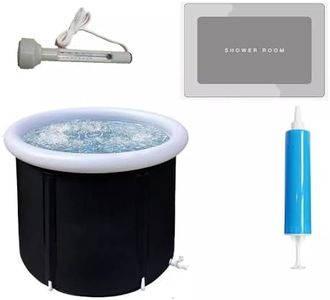 Portable Ice Bath Tub Cold Water Therapy Tub Folding Bathtub Lid and Thermometer Included for Athletes Multiple Layered Portable Ice Bath Plunge Pool