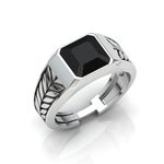 Vitra jewellery Men's Silver 925 Rings, Pure Silver 925 Rings, Black Onyx Rings (Rera Black Onyx)