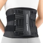 INDEEMAX Lower Back Support Belt with 7 Support Strips for Man Women, Ergonomic Back Brace for Sciatica Scoliosis Pain Relief, Breathable Lumbar Support for Daily Work with 3D Soft Pad, S