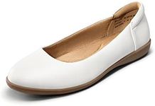 DREAM PAIRS Womens Comfortable Ballet Dressy Work Flats - Round Toe Slip on Office Shoes, White - 9.5 (Sdfa2312w)