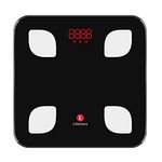 Lifetrons Slinky Bluetooth Digital Smart Scale & Fat Analyzer measures Fat/BMI/Protein,Visceral Fat -Syncs with Android & iPhone app Includes batteries with more features & 1 yr Warranty (Black)