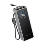 EcoFlow Laptop Power Bank 25000mAh 170W, Built-in Two 100W Retractable Cables, Portable Charger 100W USB C Battery Pack Travel Charger for iPhone 17/16/15 Series, Samsung Galaxy, MacBook, iPad, Silver