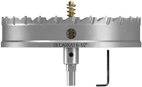 6-1/2" TCT Hole Saws for Hard Metal, Heavy Duty 165mm Tungsten Carbide Tipped Hole Cutters Set with Spring-Loaded Pilot Drill Bits for Stainless Steel, Metal, Iron, and Plastic.