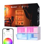 FANTAQI Smart LED Shoe Boxes Sneaker Display Case, Stackable Shoe Storage Organizers, Collection Crate, Figures & Collectibles Showcase (4-Pack Starter Kit)